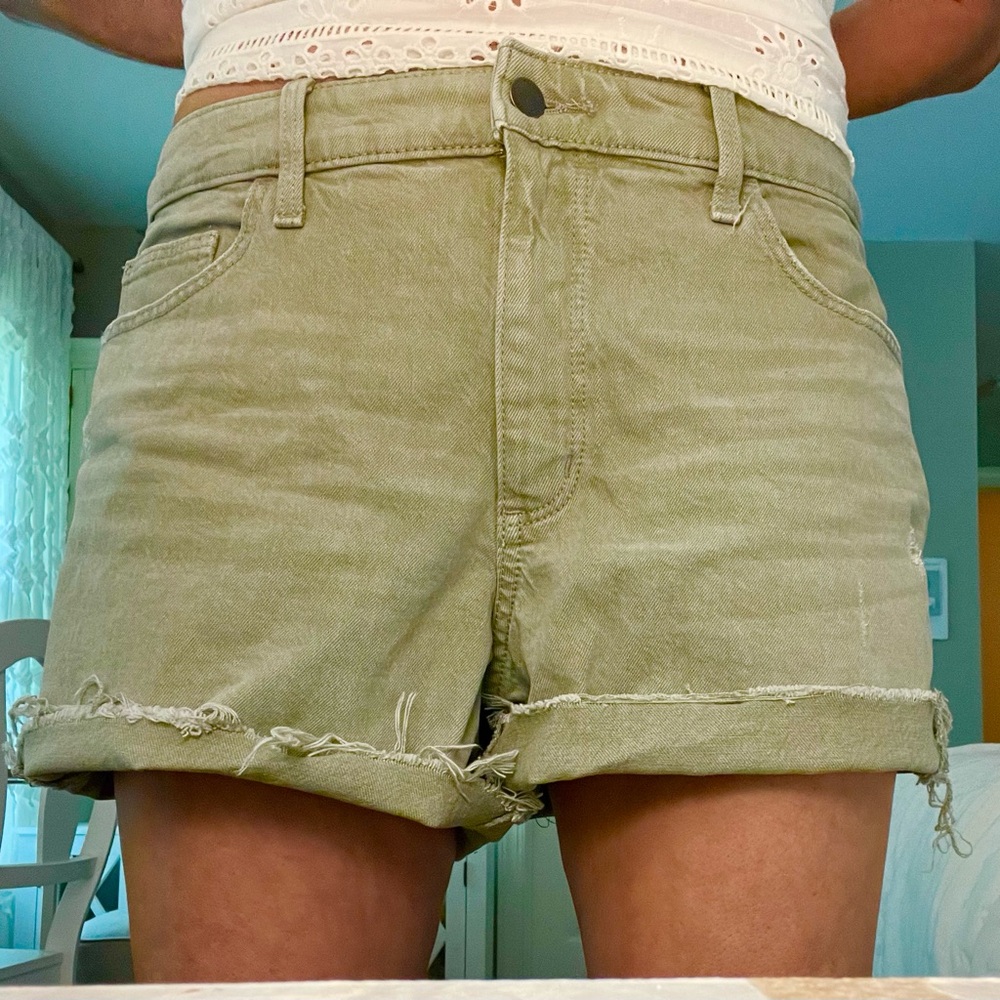 Green denimJean shorts